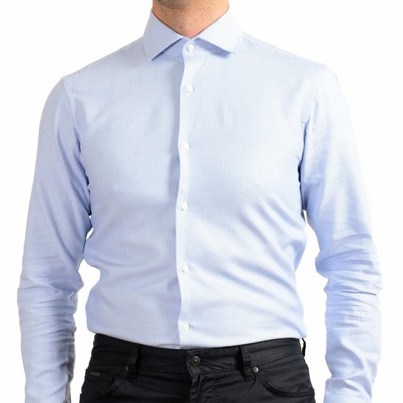 Hugo Boss Men's "Gordon" Regular Fit Geometric Print Long Sleeve Dress Shirt - Picture 4 of 9